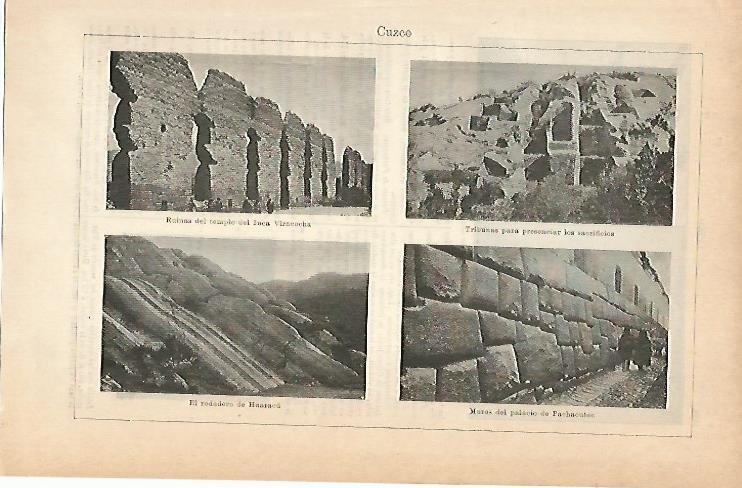 LAMINA ESPASA 14400: Restos incas de Cuzco Peru